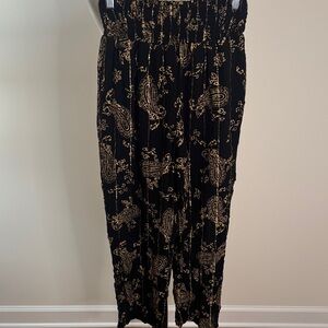 Ashley Taylor Elegant Black and Gold Wide Leg Pants